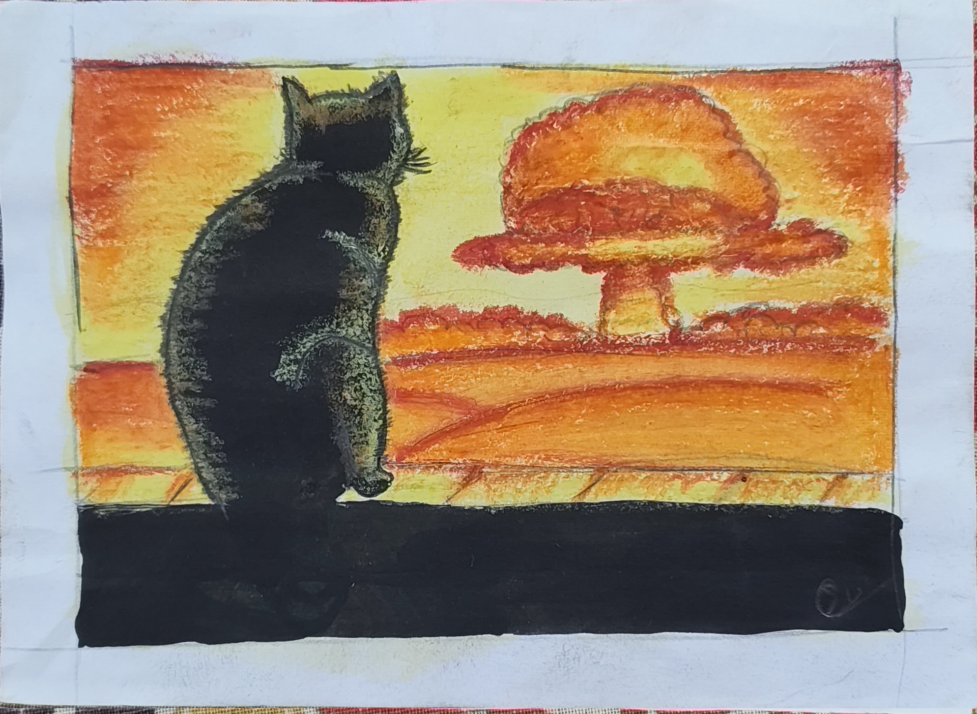 Cat Watching the Blast
